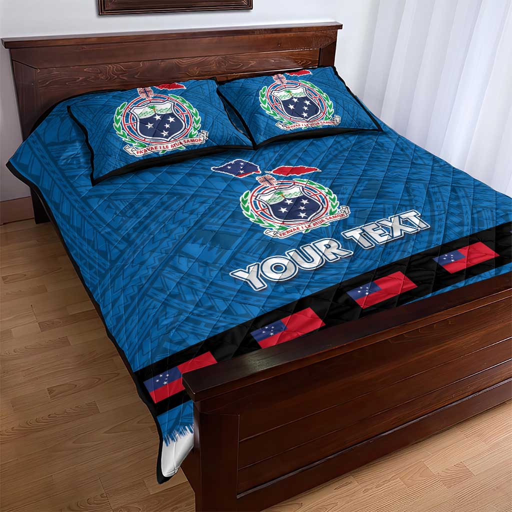 Samoa Merry Christmas Quilt Bed Set Santa Suit Style With Tatau Tattoo Pattern