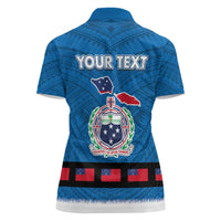 Samoa Merry Christmas Women Polo Shirt Santa Suit Style With Tatau Tattoo Pattern