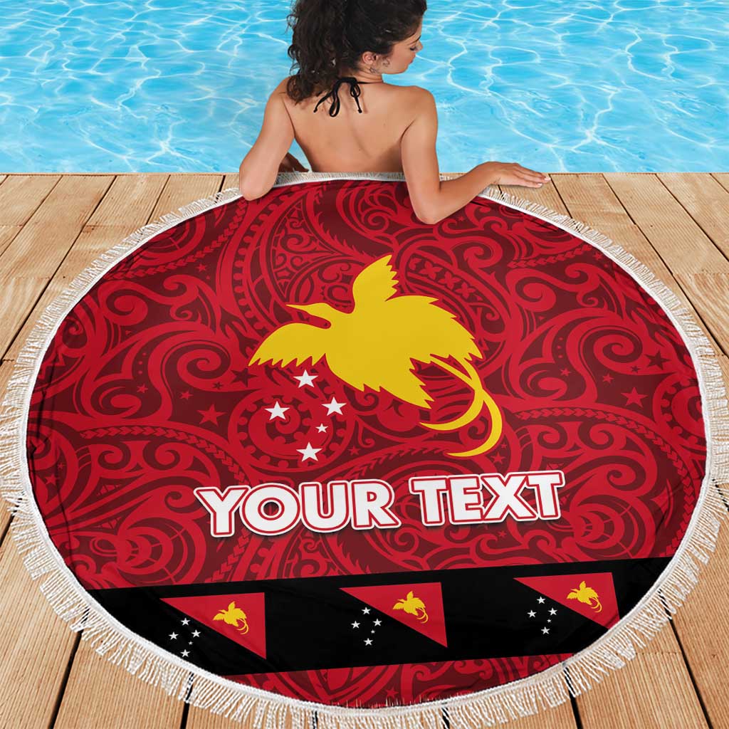 Papua New Guinea Merry Christmas Beach Blanket Santa Suit Style With Melanesian Pattern