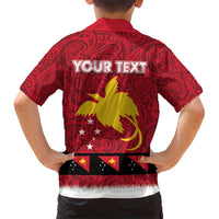 Papua New Guinea Merry Christmas Kid Hawaiian Shirt Santa Suit Style With Melanesian Pattern