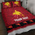 Papua New Guinea Merry Christmas Quilt Bed Set Santa Suit Style With Melanesian Pattern