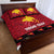 Papua New Guinea Merry Christmas Quilt Bed Set Santa Suit Style With Melanesian Pattern