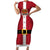 Papua New Guinea Merry Christmas Short Sleeve Bodycon Dress Santa Suit Style With Melanesian Pattern