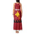 Papua New Guinea Merry Christmas Tank Maxi Dress Santa Suit Style With Melanesian Pattern