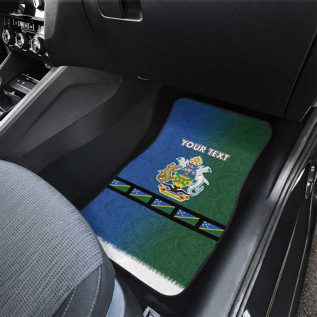 Solomon Islands Merry Christmas Car Mats Santa Suit Style With Melanesian Pattern