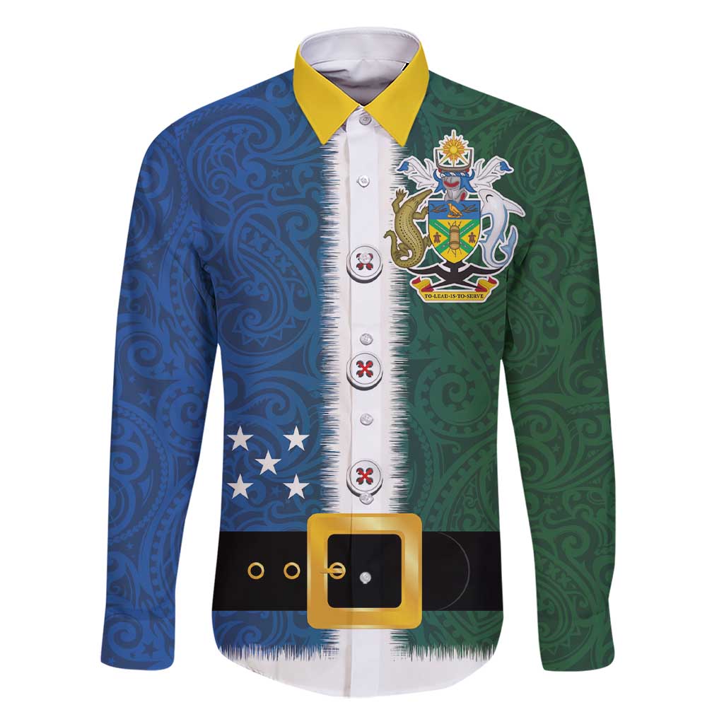 Solomon Islands Merry Christmas Family Matching Short Sleeve Bodycon Dress and Hawaiian Shirt Santa Suit Style With Melanesian Pattern