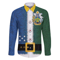 Solomon Islands Merry Christmas Family Matching Tank Maxi Dress and Hawaiian Shirt Santa Suit Style With Melanesian Pattern