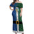 Solomon Islands Merry Christmas Off Shoulder Maxi Dress Santa Suit Style With Melanesian Pattern