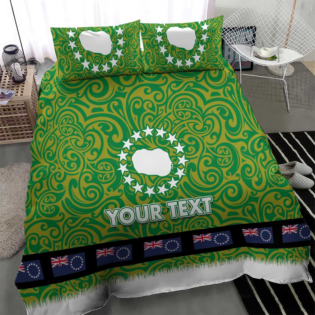 Cook Islands Merry Christmas Bedding Set Santa Suit Style With Polynesian Pattern