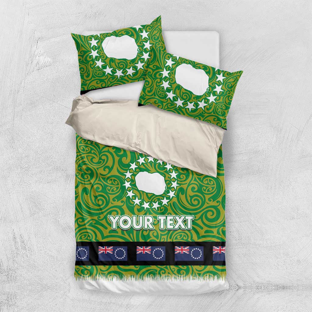 Cook Islands Merry Christmas Bedding Set Santa Suit Style With Polynesian Pattern