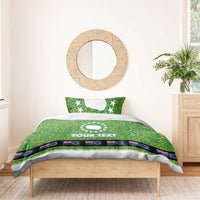 Cook Islands Merry Christmas Bedding Set Santa Suit Style With Polynesian Pattern