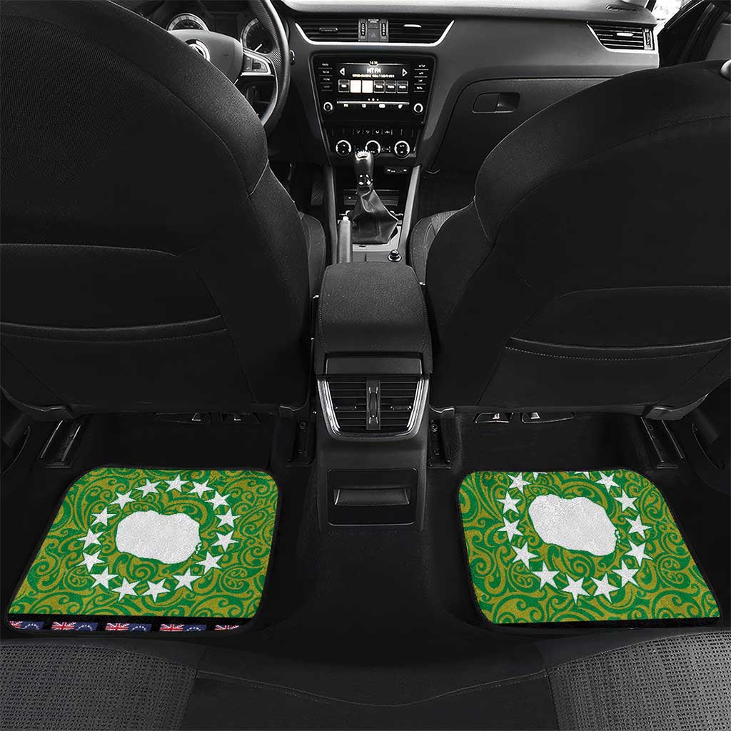 Cook Islands Merry Christmas Car Mats Santa Suit Style With Polynesian Pattern