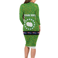 Cook Islands Merry Christmas Family Matching Long Sleeve Bodycon Dress and Hawaiian Shirt Santa Suit Style With Polynesian Pattern LT03 - Polynesian Pride