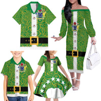 Cook Islands Merry Christmas Family Matching Off The Shoulder Long Sleeve Dress and Hawaiian Shirt Santa Suit Style With Polynesian Pattern LT03 - Polynesian Pride