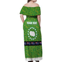 Cook Islands Merry Christmas Family Matching Off Shoulder Maxi Dress and Hawaiian Shirt Santa Suit Style With Polynesian Pattern