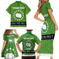 Cook Islands Merry Christmas Family Matching Short Sleeve Bodycon Dress and Hawaiian Shirt Santa Suit Style With Polynesian Pattern LT03 - Polynesian Pride
