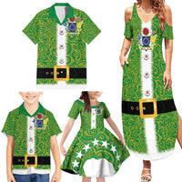 Cook Islands Merry Christmas Family Matching Summer Maxi Dress and Hawaiian Shirt Santa Suit Style With Polynesian Pattern LT03 - Polynesian Pride