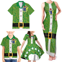 Cook Islands Merry Christmas Family Matching Tank Maxi Dress and Hawaiian Shirt Santa Suit Style With Polynesian Pattern LT03 - Polynesian Pride