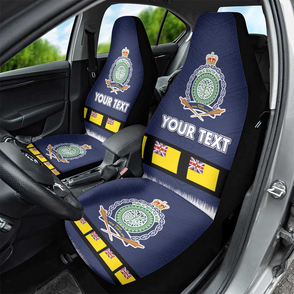 Niue Merry Christmas Car Seat Cover Santa Suit Style With Hiapo Pattern