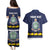 Niue Merry Christmas Couples Matching Puletasi and Hawaiian Shirt Santa Suit Style With Hiapo Pattern