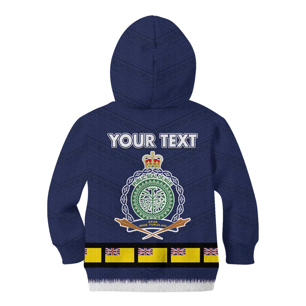 Niue Merry Christmas Kid Hoodie Santa Suit Style With Hiapo Pattern