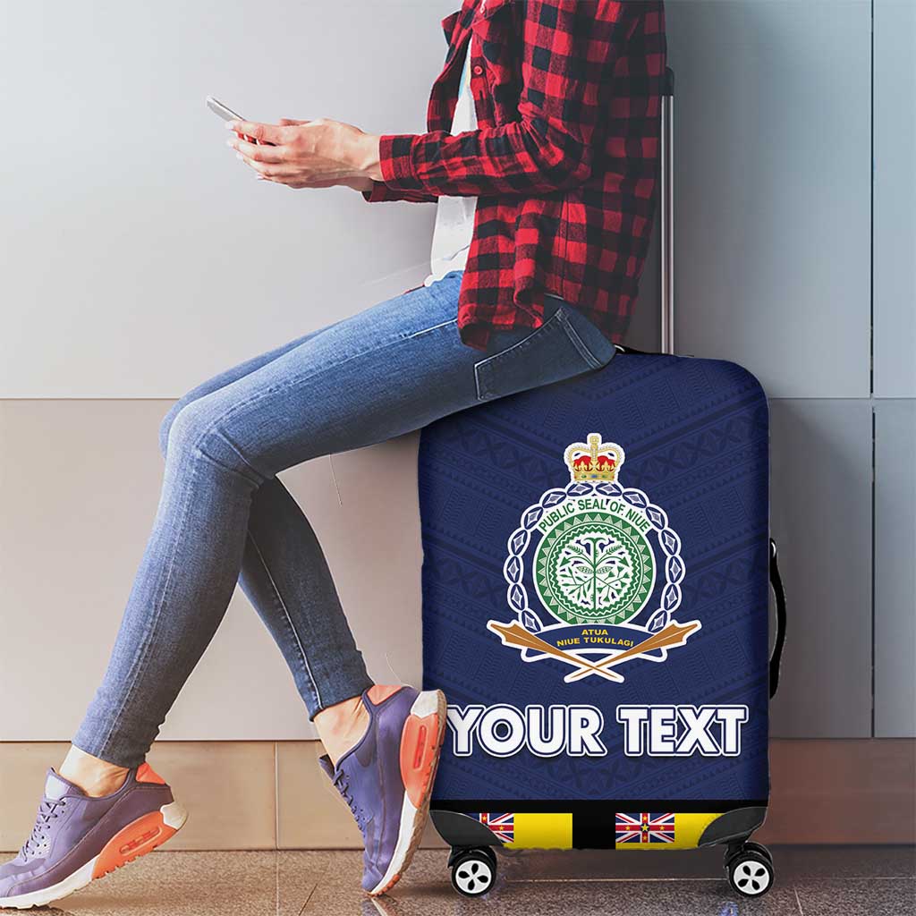 Niue Merry Christmas Luggage Cover Santa Suit Style With Hiapo Pattern