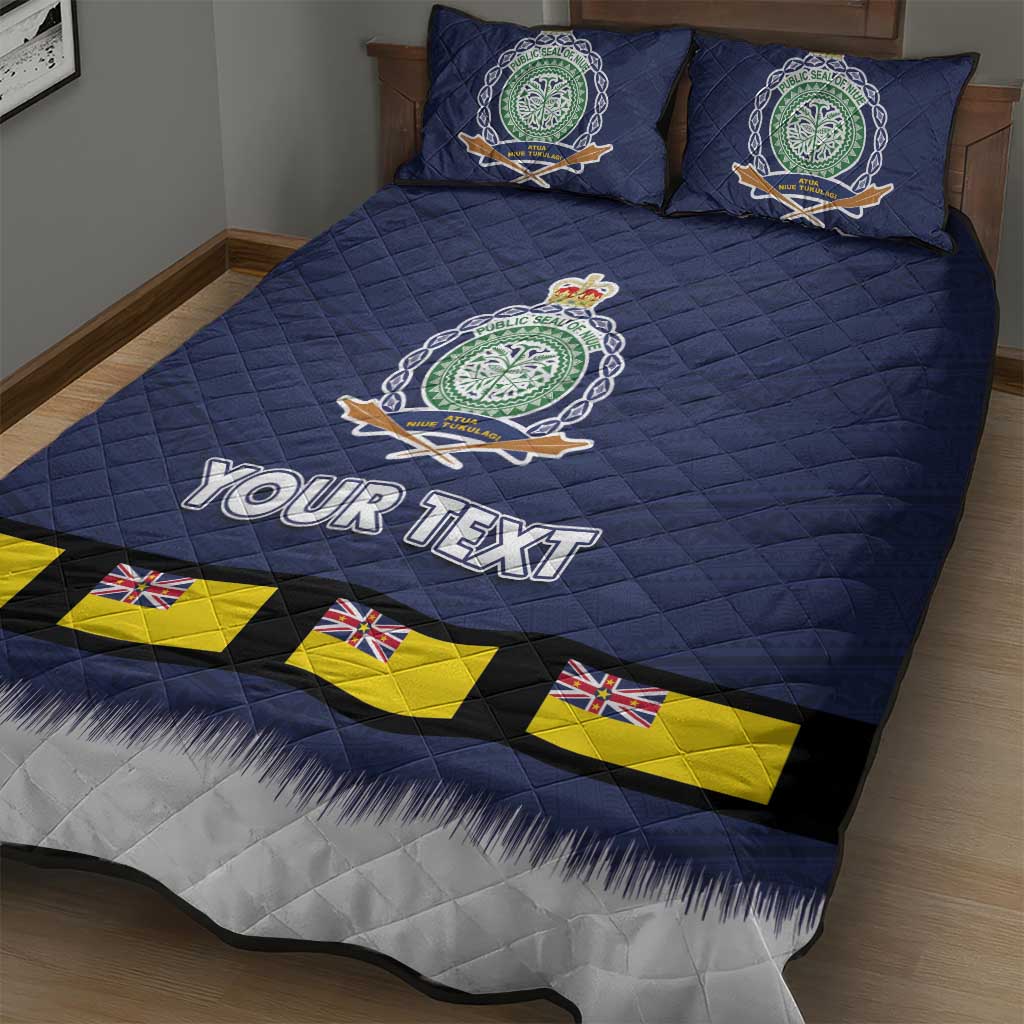 Niue Merry Christmas Quilt Bed Set Santa Suit Style With Hiapo Pattern