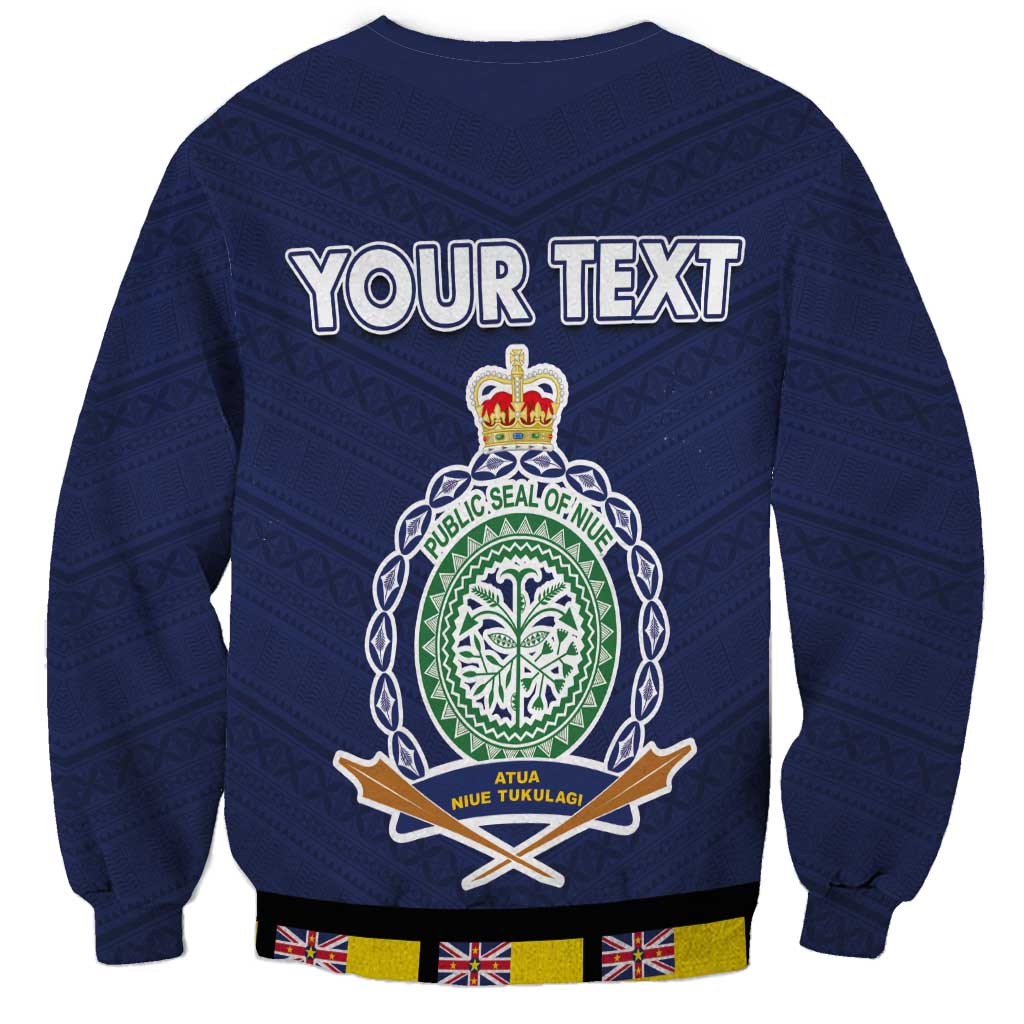 Niue Merry Christmas Sweatshirt Santa Suit Style With Hiapo Pattern