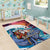 Hawaiian Mele Kalikimaka Area Rug Santa Claus Driving The Whale with Sunset Ocean Landscape