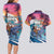 Hawaiian Mele Kalikimaka Couples Matching Long Sleeve Bodycon Dress and Hawaiian Shirt Santa Claus Driving The Whale with Sunset Ocean Landscape