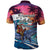 Hawaiian Mele Kalikimaka Polo Shirt Santa Claus Driving The Whale with Sunset Ocean Landscape