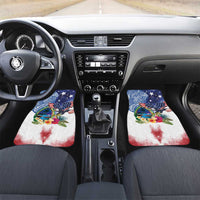 Guam and United States Together Car Mats Bald Eagle and Guam Seal with Flower and Tribal Tattoos - Polynesian Pride