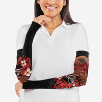 Guam Tribal Chamorro Arm Sleeves Polynesian Shark with Plumeria and Sea Vibe - Polynesian Pride
