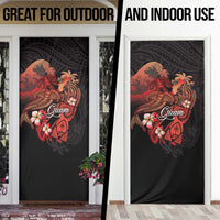 Guam Tribal Chamorro Door Cover Polynesian Shark with Plumeria and Sea Vibe - Polynesian Pride
