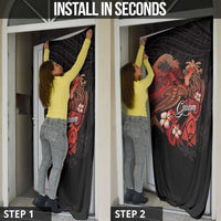 Guam Tribal Chamorro Door Cover Polynesian Shark with Plumeria and Sea Vibe - Polynesian Pride