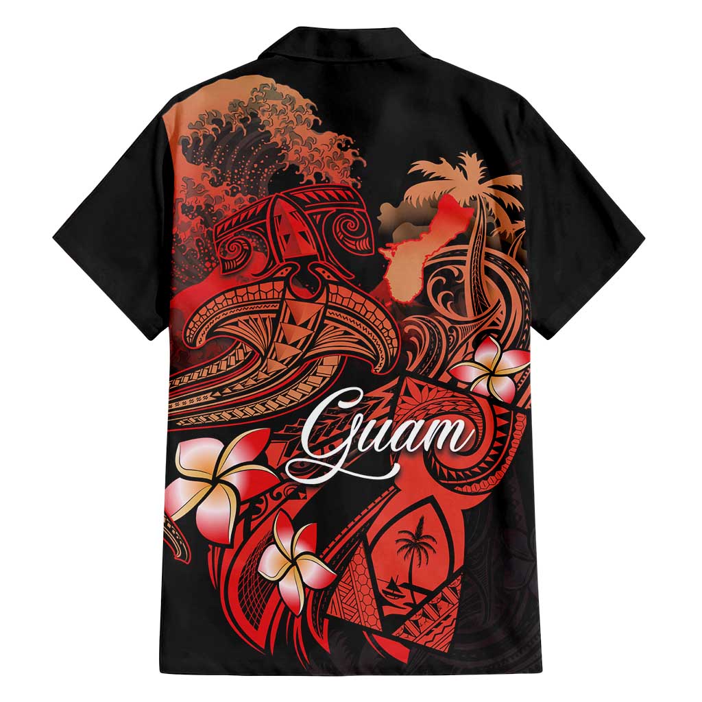 Guam Tribal Chamorro Family Matching Off Shoulder Maxi Dress and Hawaiian Shirt Polynesian Shark with Plumeria and Sea Vibe - Polynesian Pride