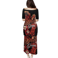 Guam Tribal Chamorro Family Matching Puletasi and Hawaiian Shirt Polynesian Shark with Plumeria and Sea Vibe - Polynesian Pride