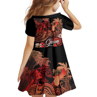 Guam Tribal Chamorro Family Matching Short Sleeve Bodycon Dress and Hawaiian Shirt Polynesian Shark with Plumeria and Sea Vibe - Polynesian Pride