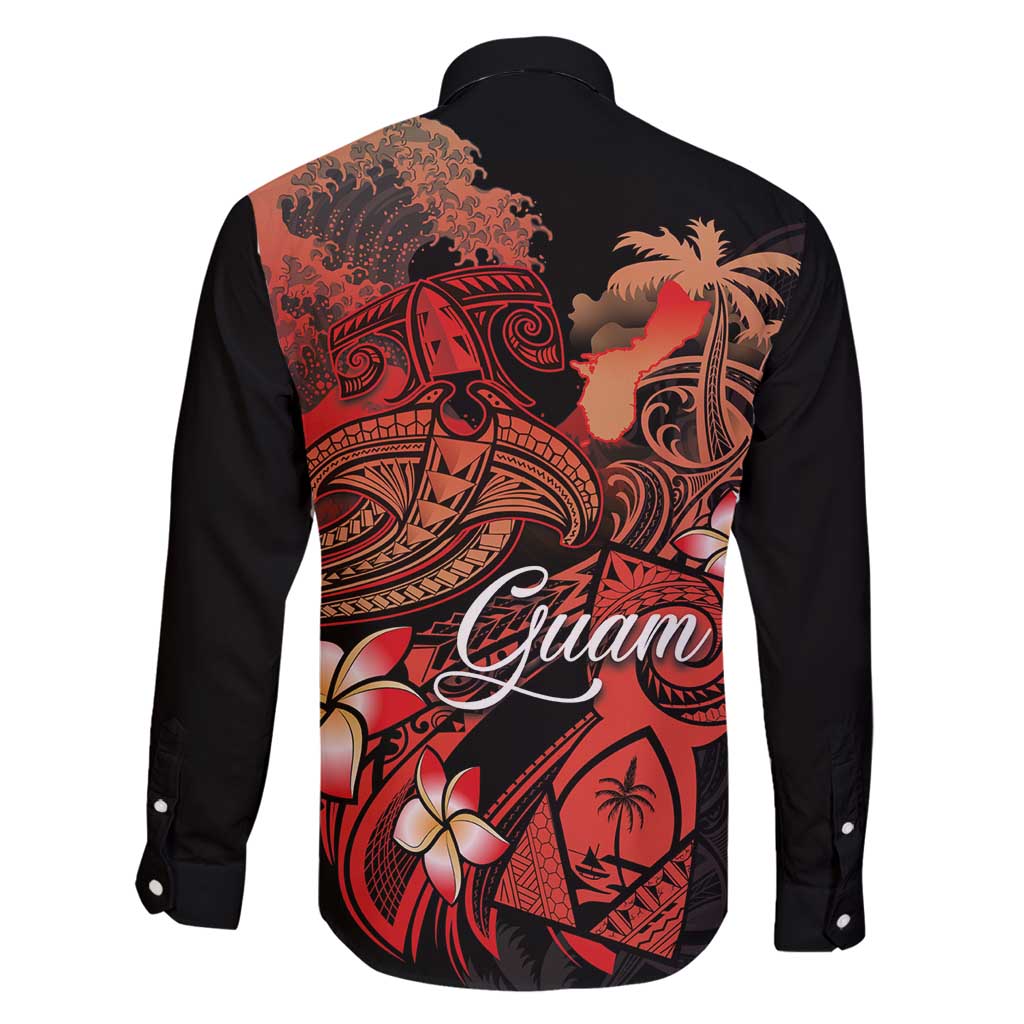 Guam Tribal Chamorro Family Matching Tank Maxi Dress and Hawaiian Shirt Polynesian Shark with Plumeria and Sea Vibe - Polynesian Pride