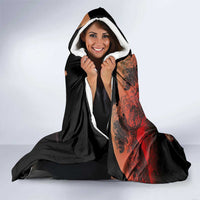 Guam Tribal Chamorro Hooded Blanket Polynesian Shark with Plumeria and Sea Vibe - Polynesian Pride