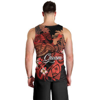 Guam Tribal Chamorro Men Tank Top Polynesian Shark with Plumeria and Sea Vibe - Polynesian Pride