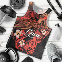 Guam Tribal Chamorro Men Tank Top Polynesian Shark with Plumeria and Sea Vibe - Polynesian Pride
