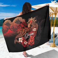 Guam Tribal Chamorro Sarong Polynesian Shark with Plumeria and Sea Vibe - Polynesian Pride