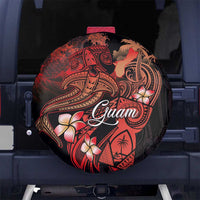 Guam Tribal Chamorro Spare Tire Cover Polynesian Shark with Plumeria and Sea Vibe - Polynesian Pride