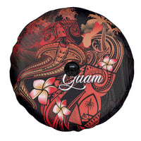 Guam Tribal Chamorro Spare Tire Cover Polynesian Shark with Plumeria and Sea Vibe - Polynesian Pride
