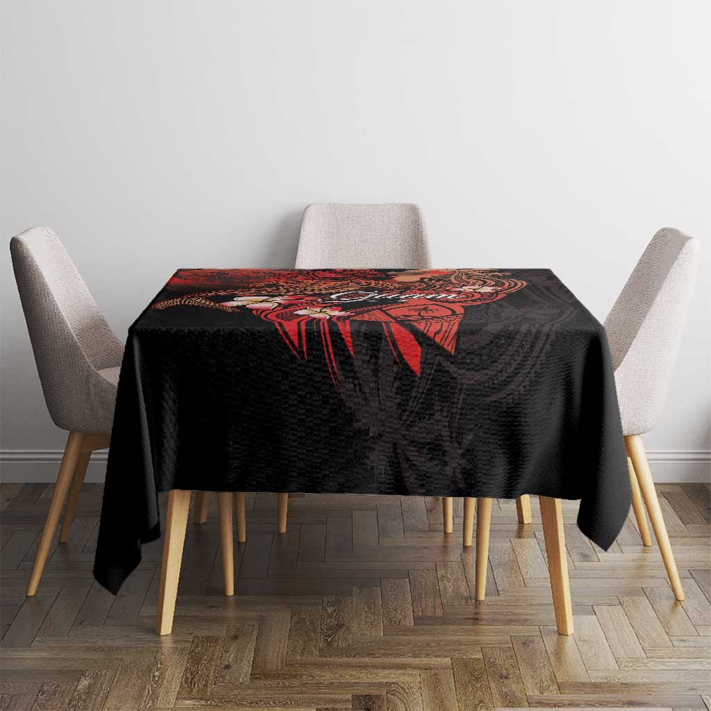 Guam Tribal Chamorro Tablecloth Polynesian Shark with Plumeria and Sea Vibe - Polynesian Pride