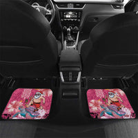Hawaii Mele Kalikimaka Car Mats Funny Santa with Tribal Tattoos Kakau Pink Color - Polynesian Pride