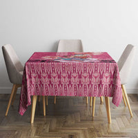 Hawaii Mele Kalikimaka Tablecloth Funny Santa with Tribal Tattoos Kakau Pink Color - Polynesian Pride