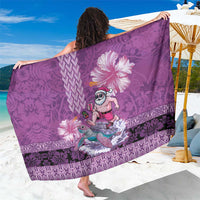 Hawaii Mele Kalikimaka Sarong Funny Santa with Tribal Tattoos Kakau Purple Color - Polynesian Pride