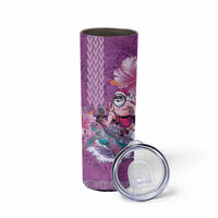 Hawaii Mele Kalikimaka Skinny Tumbler Funny Santa with Tribal Tattoos Kakau Purple Color - Polynesian Pride